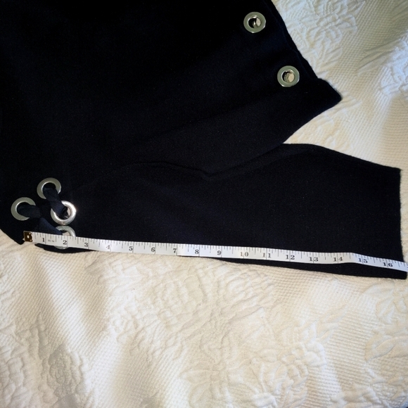 Venus Cropped Black Top with Metal Accents size XL - Picture 8 of 8